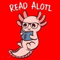 Axolotl Reading A Book, Read Alotl Books Funny Axolotl Book Santa Hat thumb 1