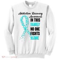 Addiction Recovery Awareness In This Family No One Fight Alone Sweatshirt thumb 0