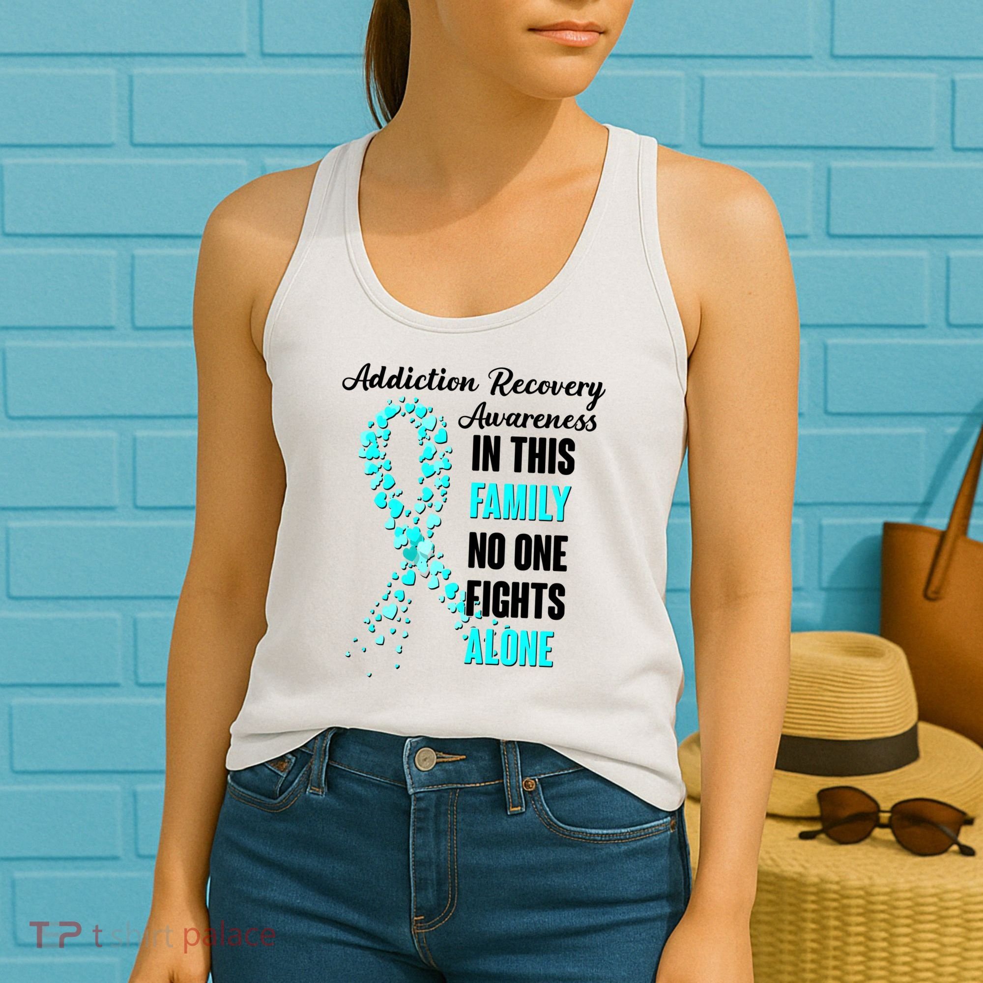 Addiction Recovery Awareness In This Family No One Fight Alone Women's Tank Top
