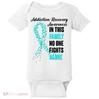 Addiction Recovery Awareness In This Family No One Fight Alone Baby Bodysuit thumb 0
