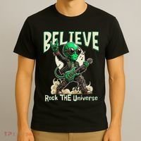 Alien Rocker Believe In The Universe Music Lover Graphic T-Shirt thumb 3
