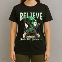 Alien Rocker Believe In The Universe Music Lover Graphic T-Shirt thumb 4