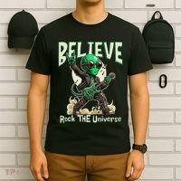 Alien Rocker Believe In The Universe Music Lover Graphic T-Shirt thumb 6