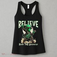 Alien Rocker Believe In The Universe Music Lover Graphic Women's Tank Top thumb 3