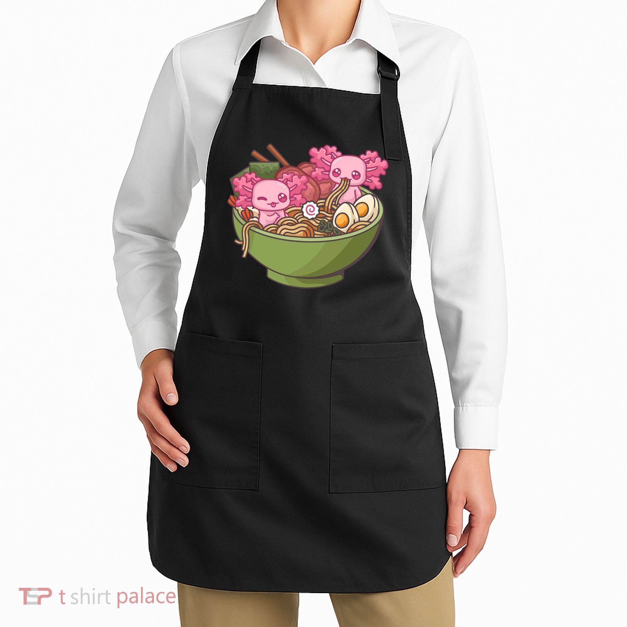 Axolotl Ramen Bowl Kawaii Anime  Apron