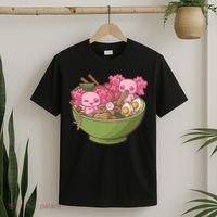 Axolotl Ramen Bowl Kawaii Anime  T-Shirt thumb 2