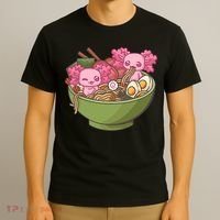 Axolotl Ramen Bowl Kawaii Anime  T-Shirt thumb 3