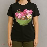Axolotl Ramen Bowl Kawaii Anime  T-Shirt thumb 4