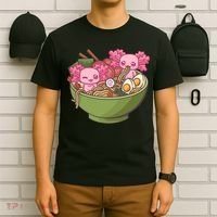 Axolotl Ramen Bowl Kawaii Anime  T-Shirt thumb 6