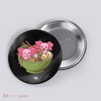 Axolotl Ramen Bowl Kawaii Anime  Button thumb 0