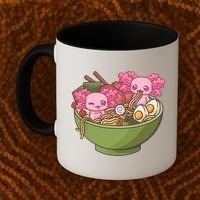 Axolotl Ramen Bowl Kawaii Anime  Coffee Mug thumb 2