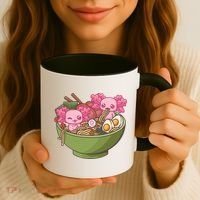 Axolotl Ramen Bowl Kawaii Anime  Coffee Mug thumb 3