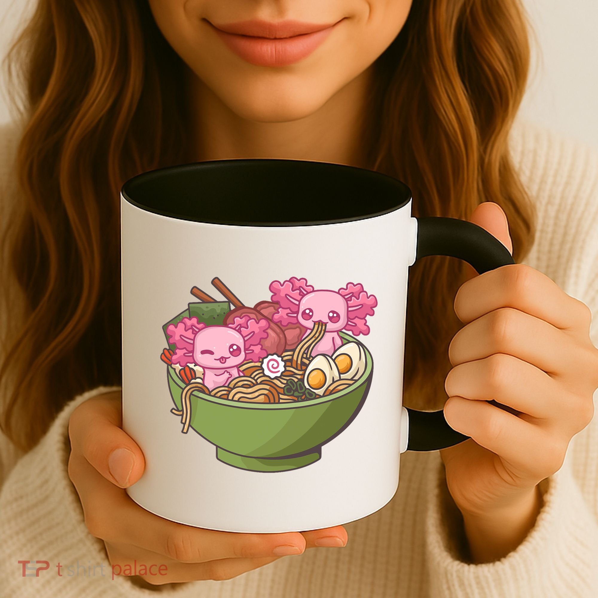 Axolotl Ramen Bowl Kawaii Anime  Coffee Mug