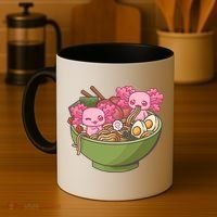Axolotl Ramen Bowl Kawaii Anime  Coffee Mug thumb 4