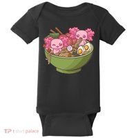 Axolotl Ramen Bowl Kawaii Anime  Baby Bodysuit thumb 0