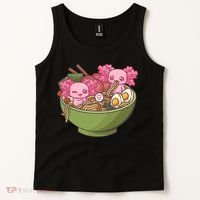 Axolotl Ramen Bowl Kawaii Anime  Tank Top thumb 2