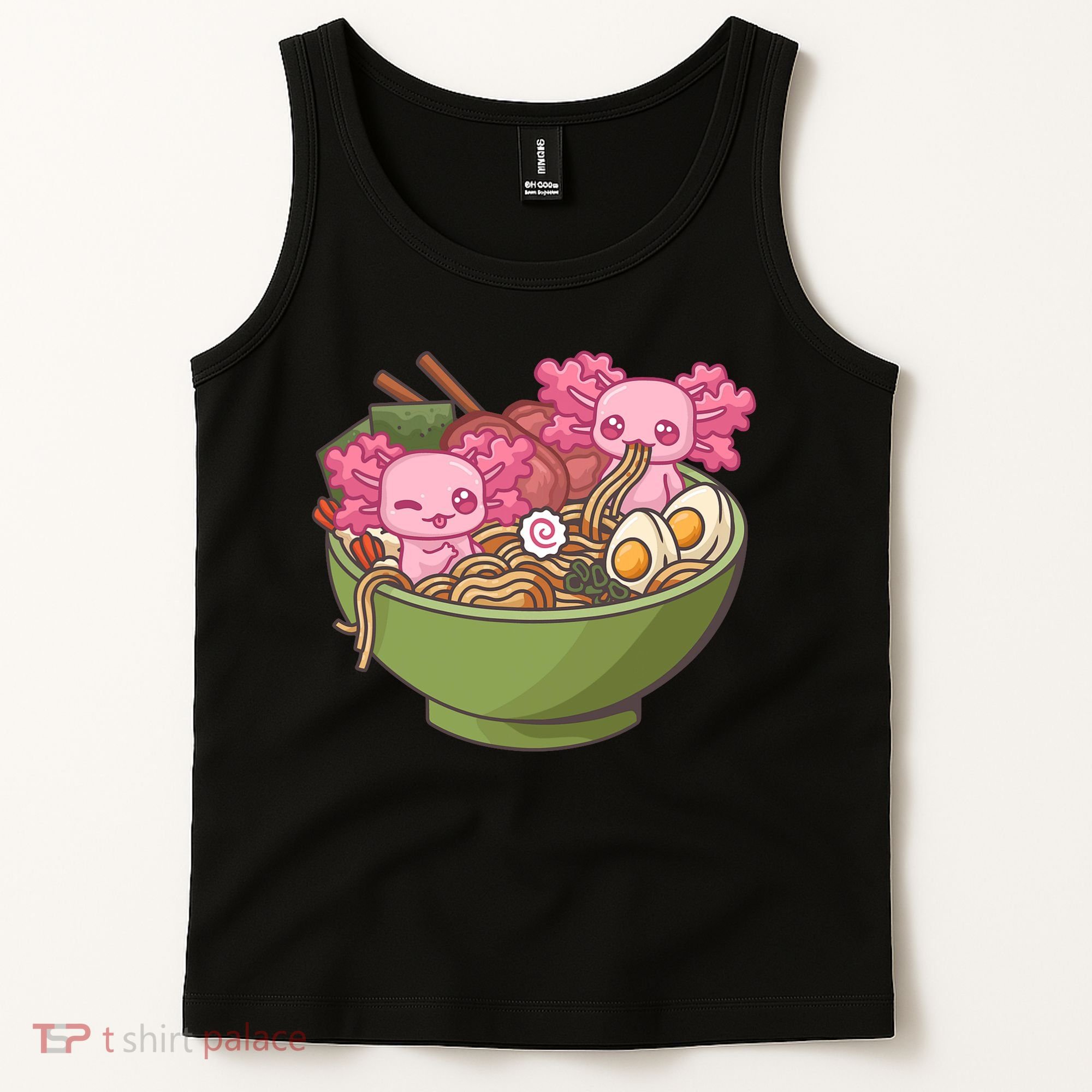 Axolotl Ramen Bowl Kawaii Anime  Tank Top