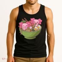 Axolotl Ramen Bowl Kawaii Anime  Tank Top thumb 3