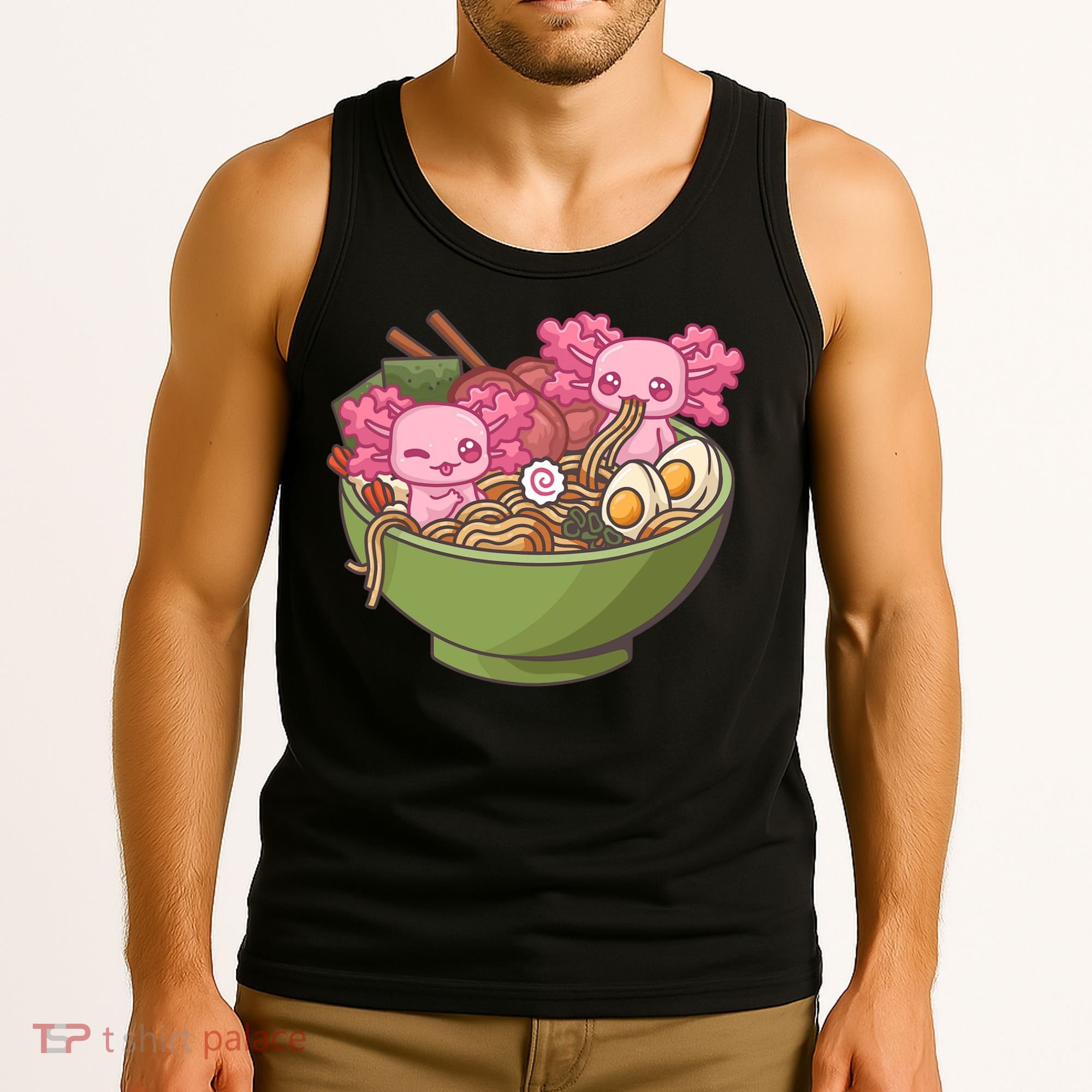 Axolotl Ramen Bowl Kawaii Anime  Tank Top