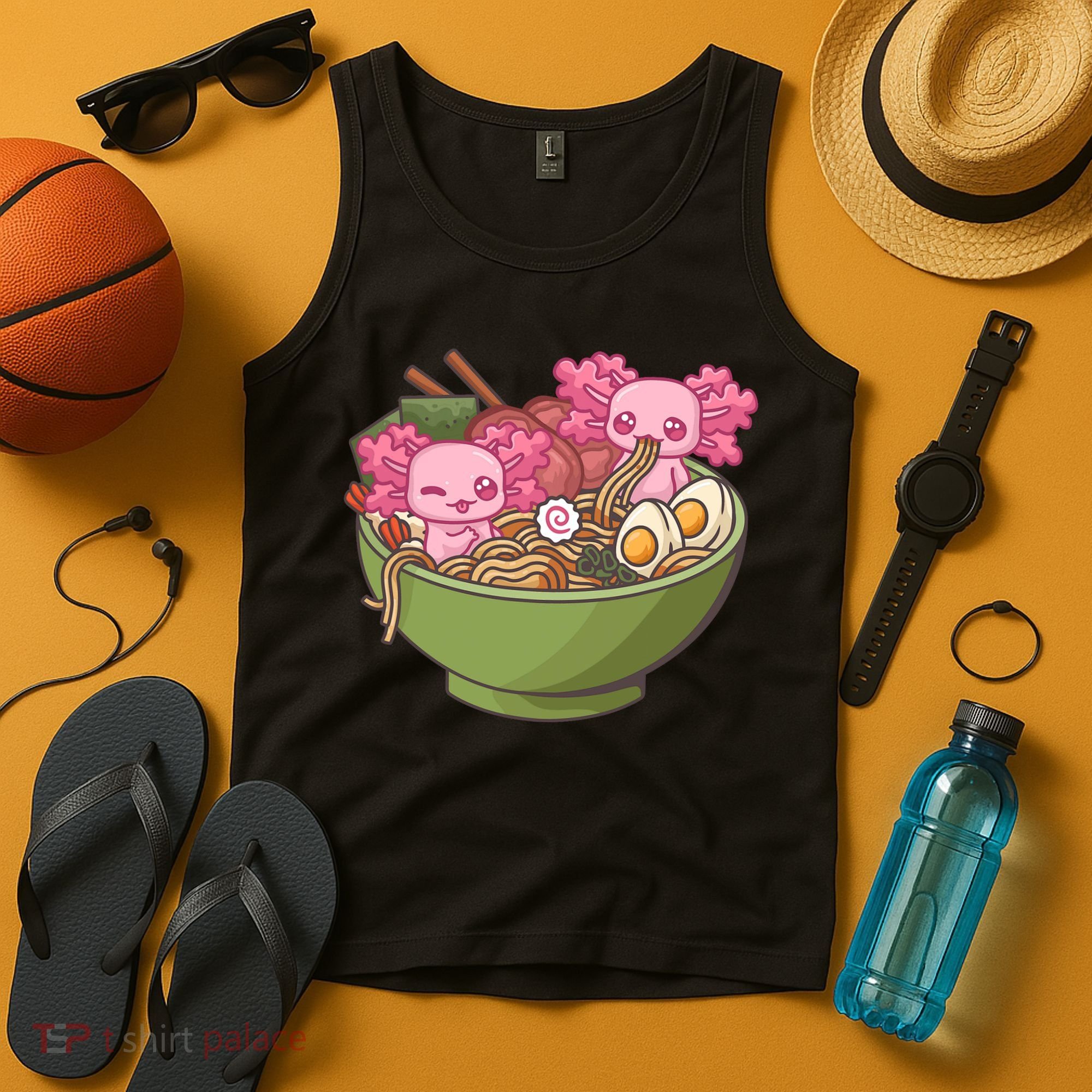 Axolotl Ramen Bowl Kawaii Anime  Tank Top