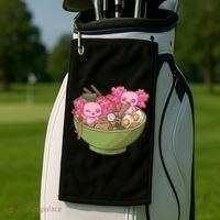 Axolotl Ramen Bowl Kawaii Anime  Golf Towel thumb 2
