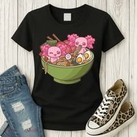 Axolotl Ramen Bowl Kawaii Anime  Women's T-Shirt thumb 3