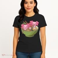 Axolotl Ramen Bowl Kawaii Anime  Women's T-Shirt thumb 4