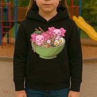 Axolotl Ramen Bowl Kawaii Anime  Kids Hoodie thumb 3