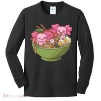 Axolotl Ramen Bowl Kawaii Anime  Kids Long Sleeve Shirt thumb 0