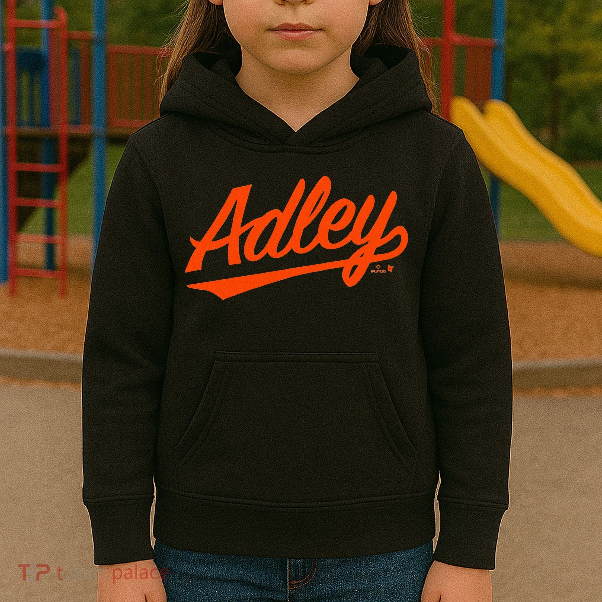Adley Rutschman Baltimore Text Baltimore Baseball Kids Hoodie