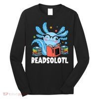 Axolotl Read Book Kawaii Reading Books Gifts Long Sleeve Shirt thumb 0