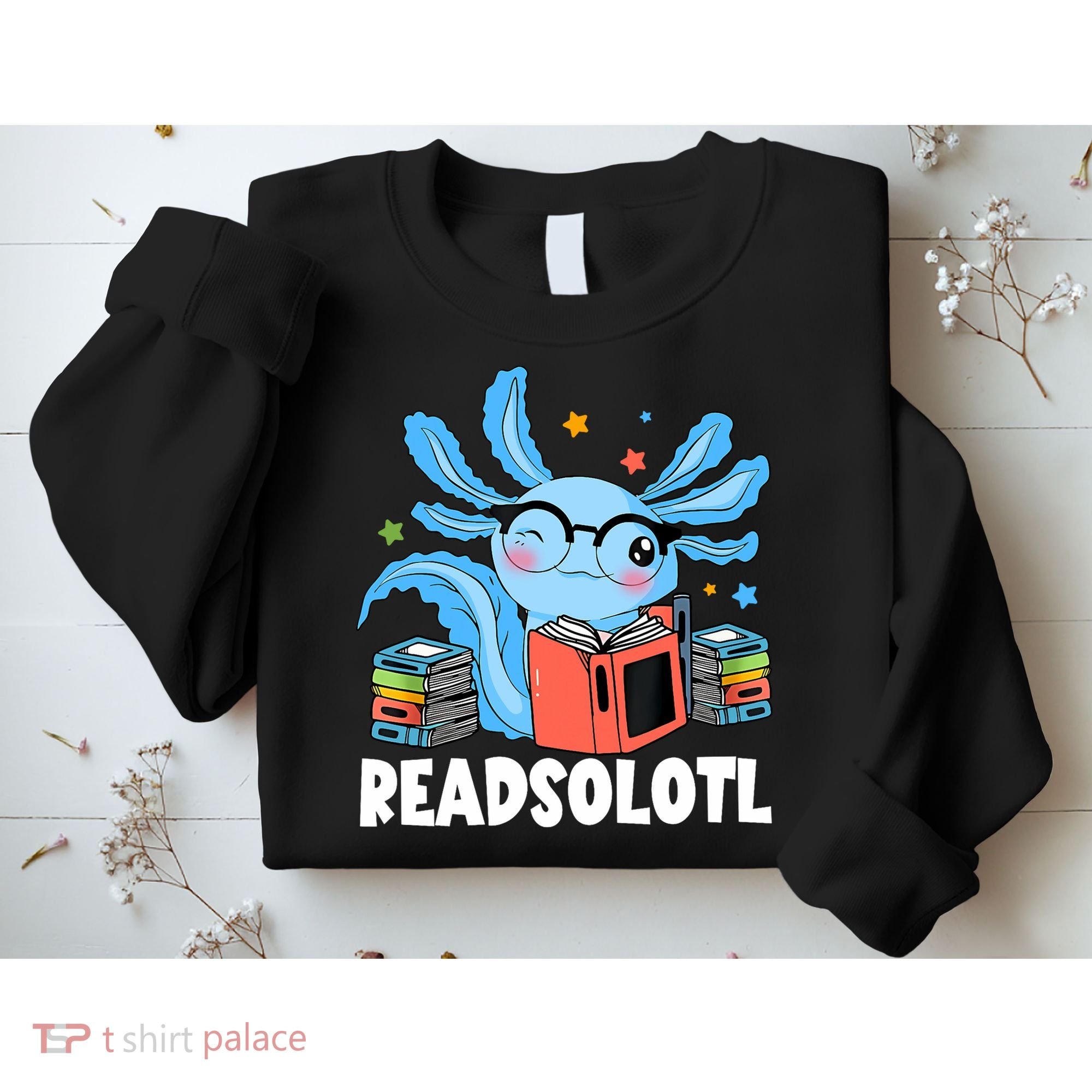 Axolotl Read Book Kawaii Reading Books Gifts Sweatshirt