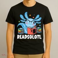Axolotl Read Book Kawaii Reading Books Gifts T-Shirt thumb 3