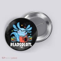 Axolotl Read Book Kawaii Reading Books Gifts Button thumb 0