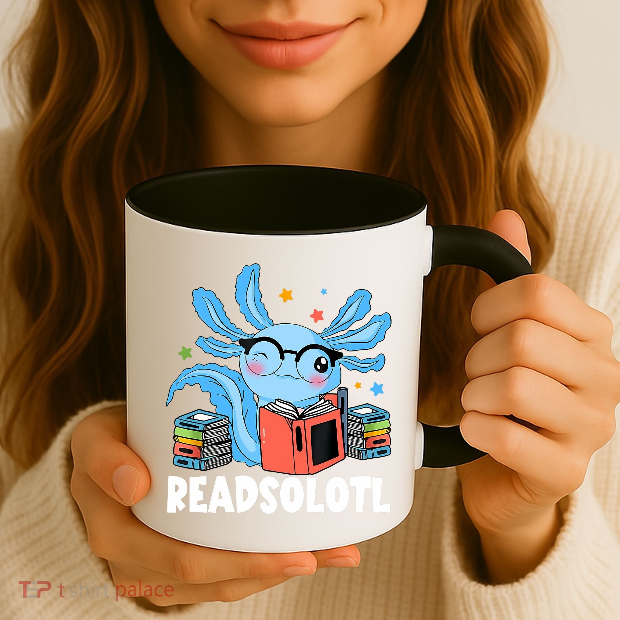 Axolotl Read Book Kawaii Reading Books Gifts Coffee Mug
