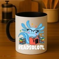 Axolotl Read Book Kawaii Reading Books Gifts Coffee Mug thumb 4