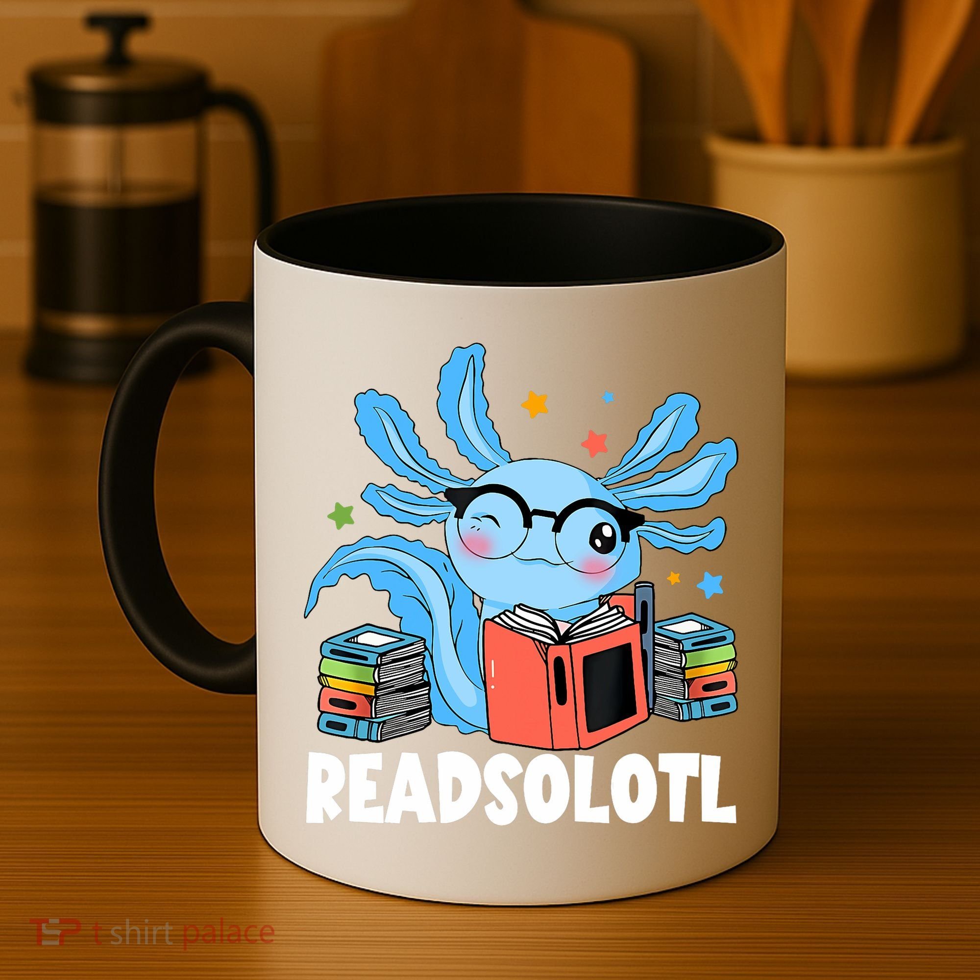 Axolotl Read Book Kawaii Reading Books Gifts Coffee Mug