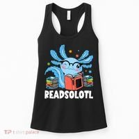 Axolotl Read Book Kawaii Reading Books Gifts Women's Tank Top thumb 0