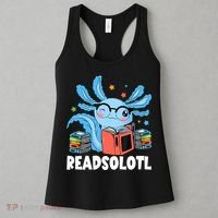 Axolotl Read Book Kawaii Reading Books Gifts Women's Tank Top thumb 3