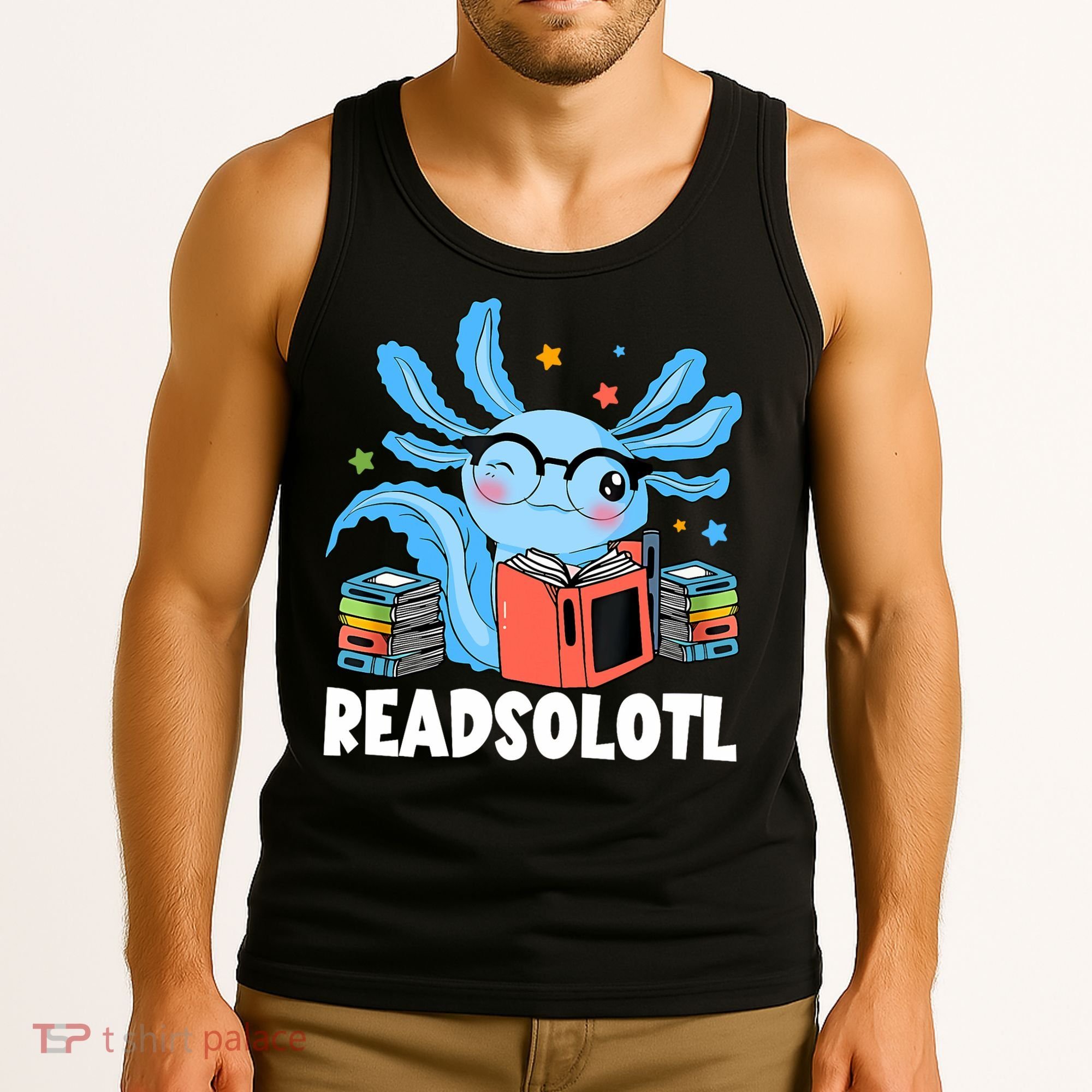 Axolotl Read Book Kawaii Reading Books Gifts Tank Top