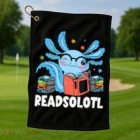 Axolotl Read Book Kawaii Reading Books Gifts Golf Towel thumb 1
