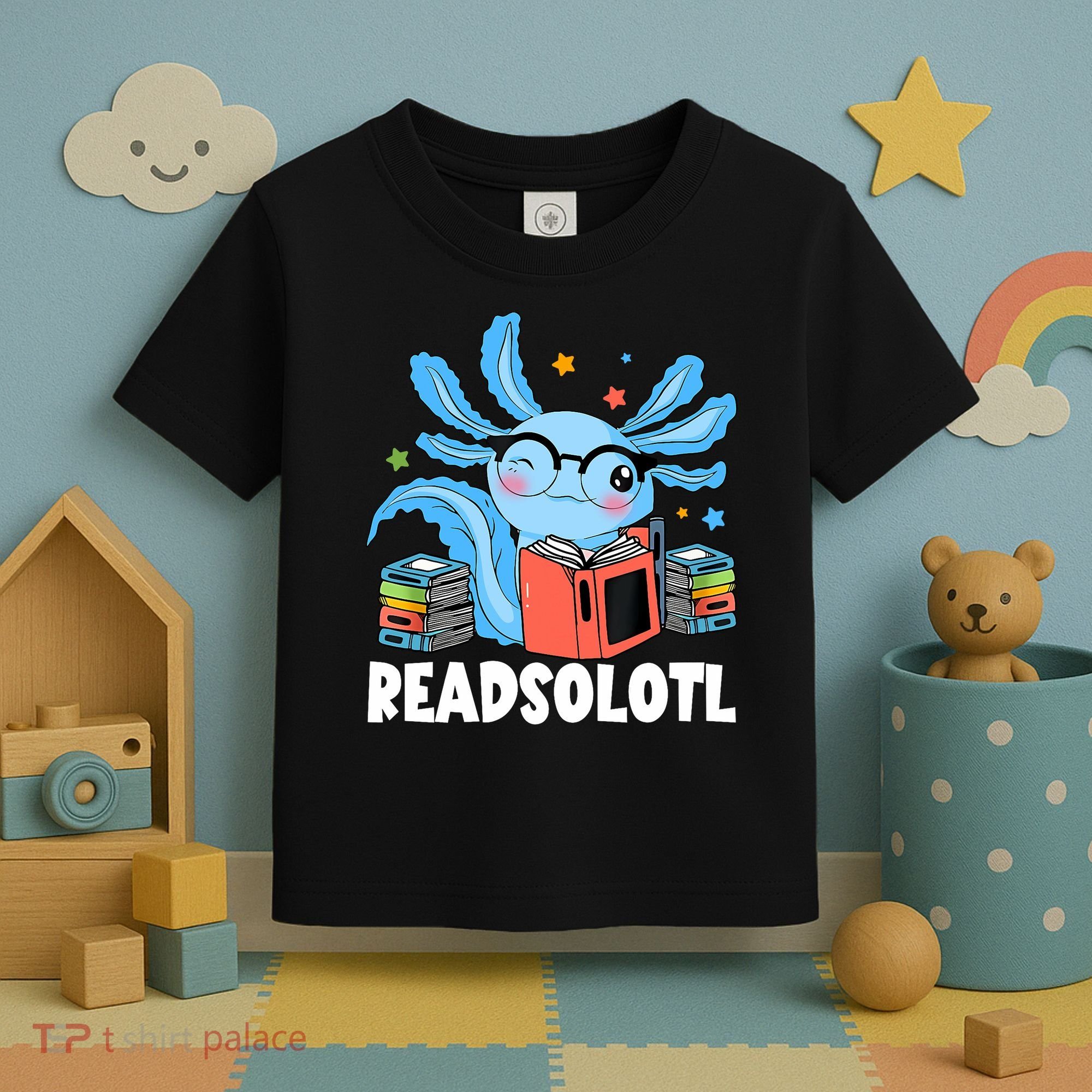 Axolotl Read Book Kawaii Reading Books Gifts Toddler T-Shirt
