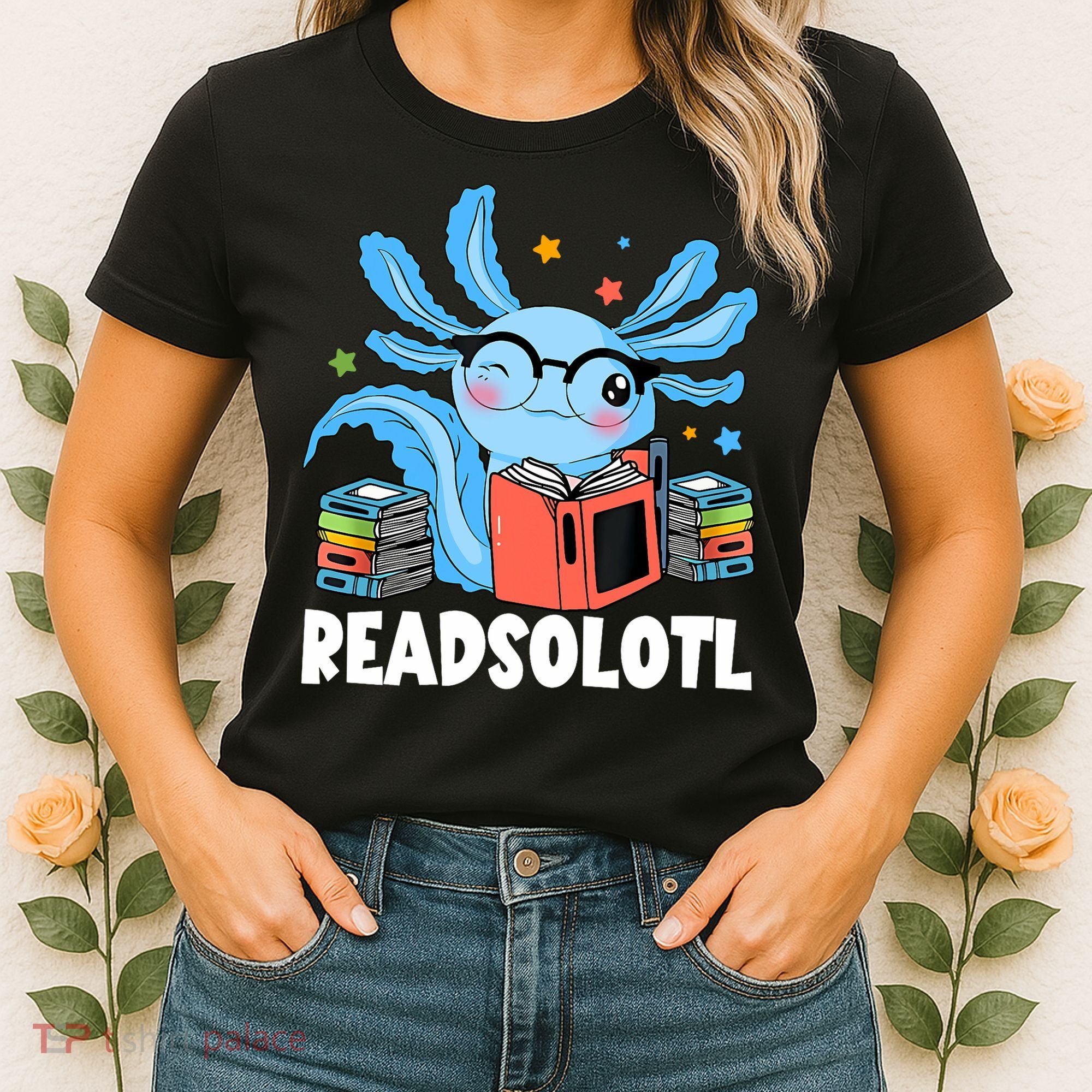 Axolotl Read Book Kawaii Reading Books Gifts Women's T-Shirt