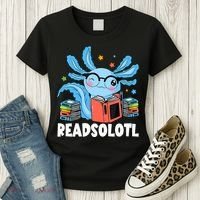 Axolotl Read Book Kawaii Reading Books Gifts Women's T-Shirt thumb 3