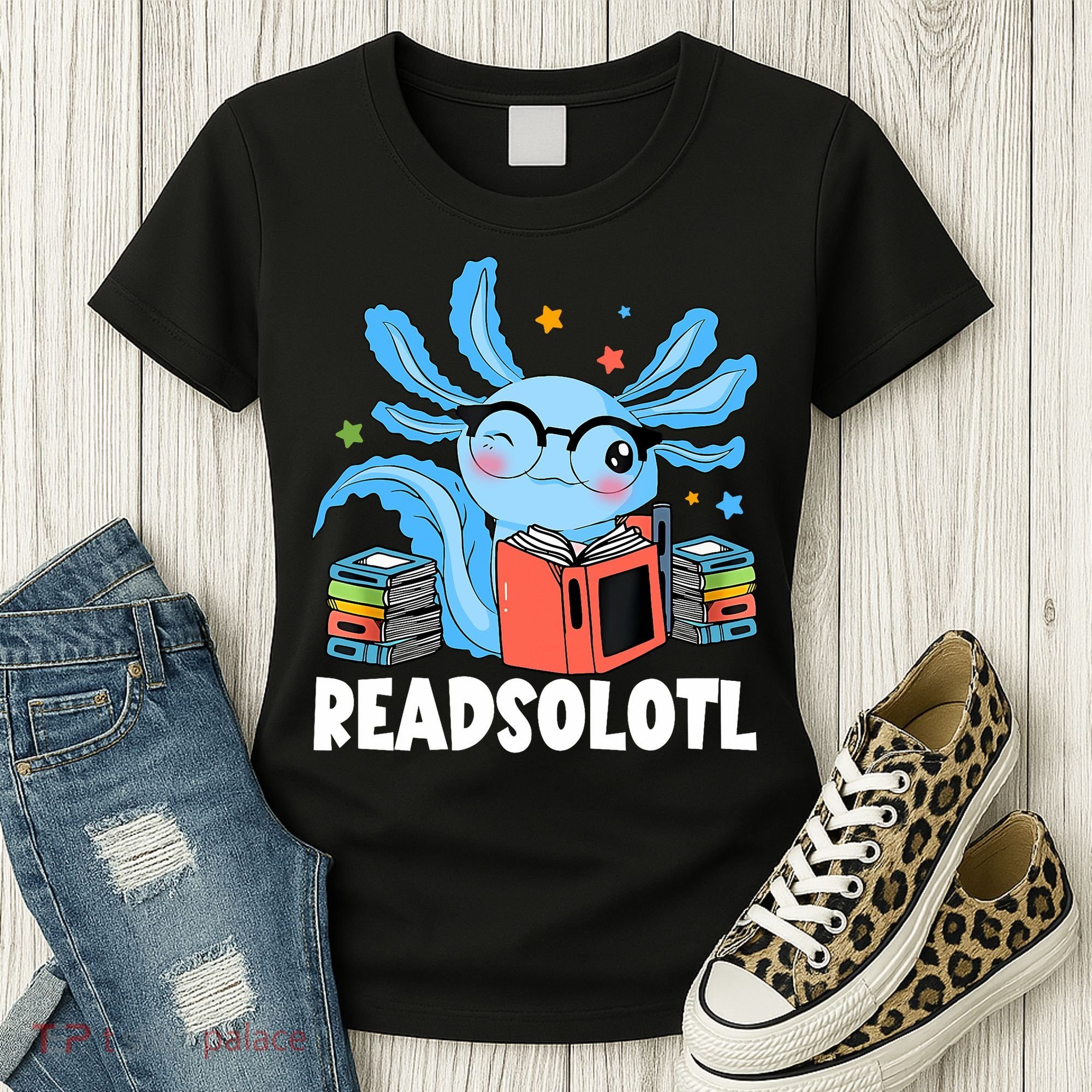 Axolotl Read Book Kawaii Reading Books Gifts Women's T-Shirt