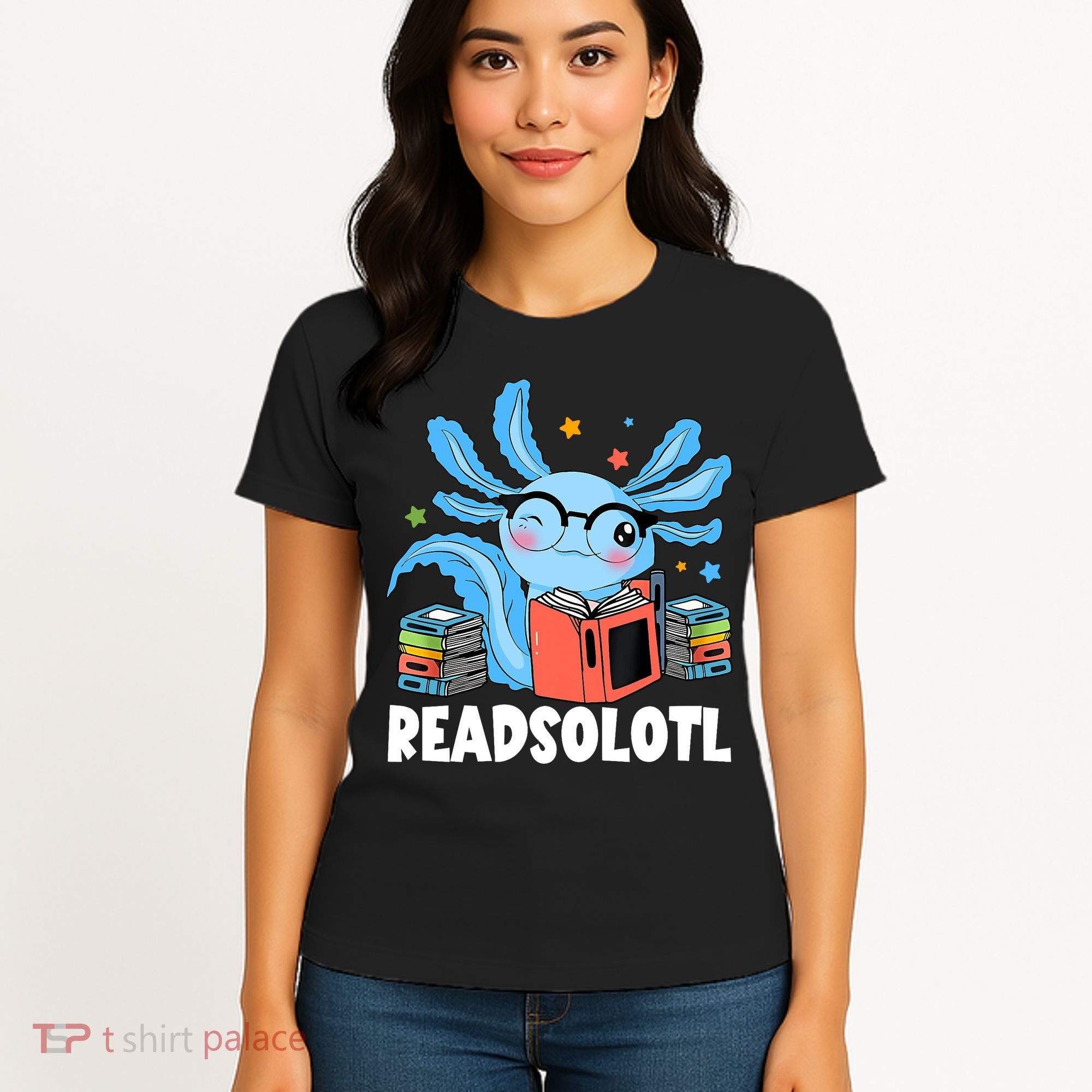 Axolotl Read Book Kawaii Reading Books Gifts Women's T-Shirt