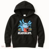 Axolotl Read Book Kawaii Reading Books Gifts Kids Hoodie thumb 0