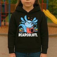 Axolotl Read Book Kawaii Reading Books Gifts Kids Hoodie thumb 3
