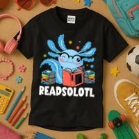 Axolotl Read Book Kawaii Reading Books Gifts Kids T-Shirt thumb 3