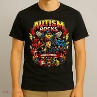 Autism Rocks Band Music Concert T-Shirt thumb 3